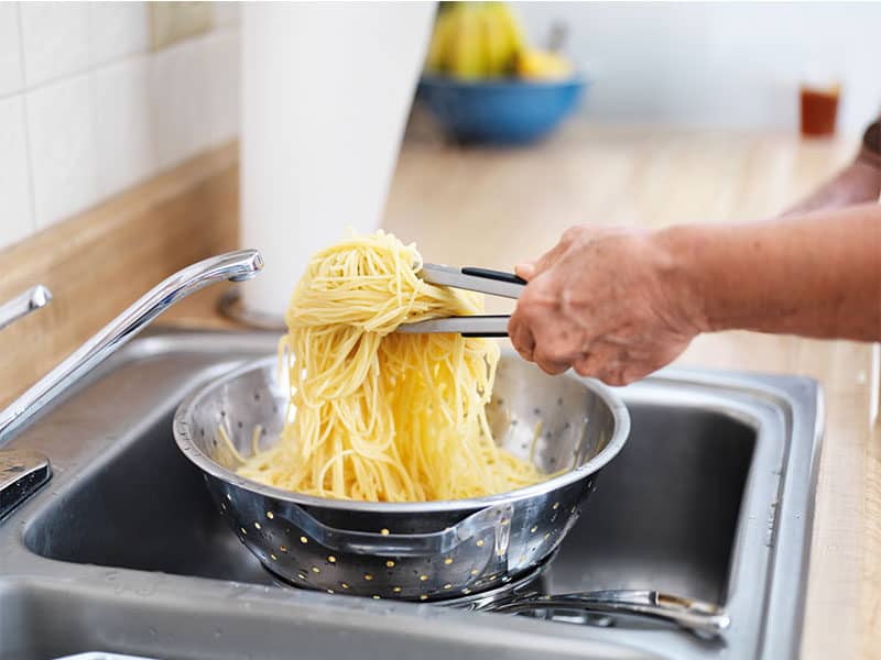 Pile Fresh Pasta Strainer